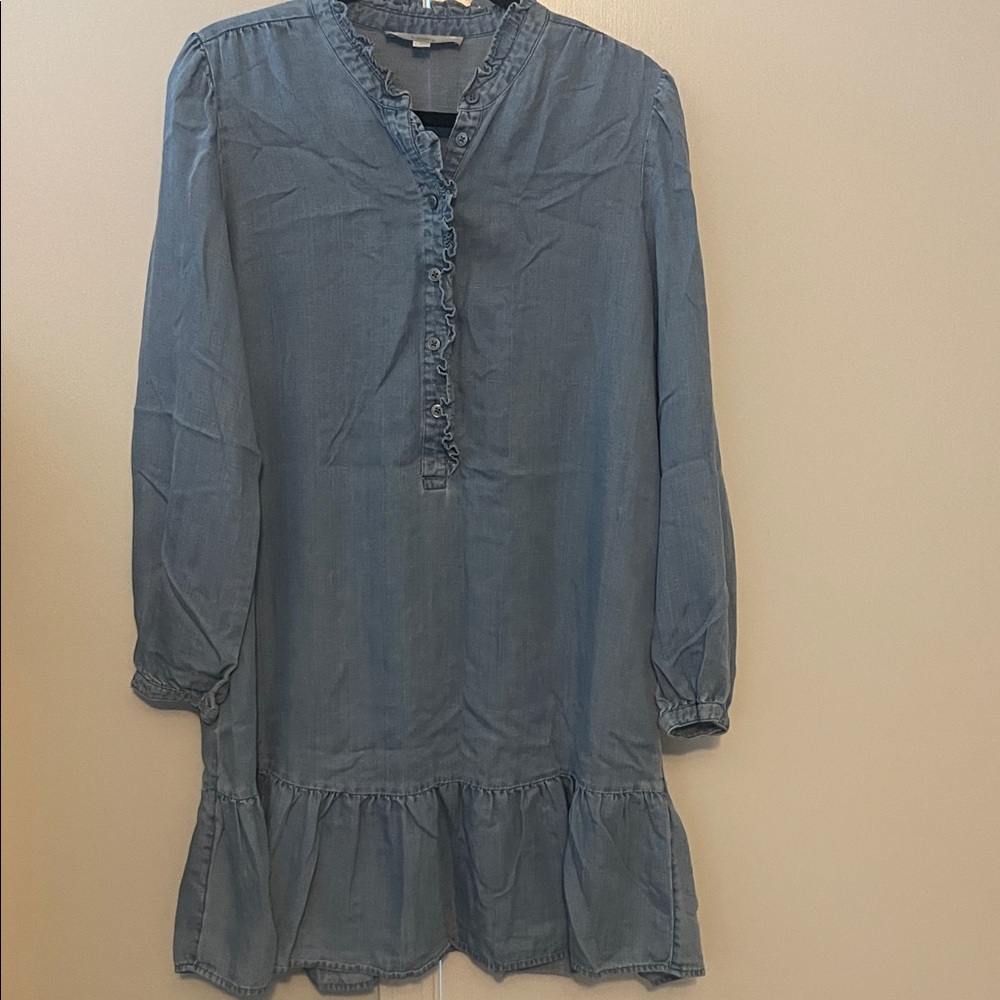 LOFT Blue Ruffle Dress